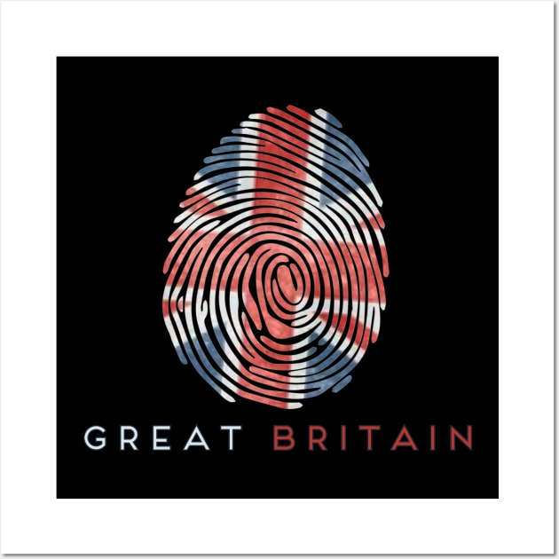 United Kingdom Great Britain Fingerprint Wall Art by Contentarama